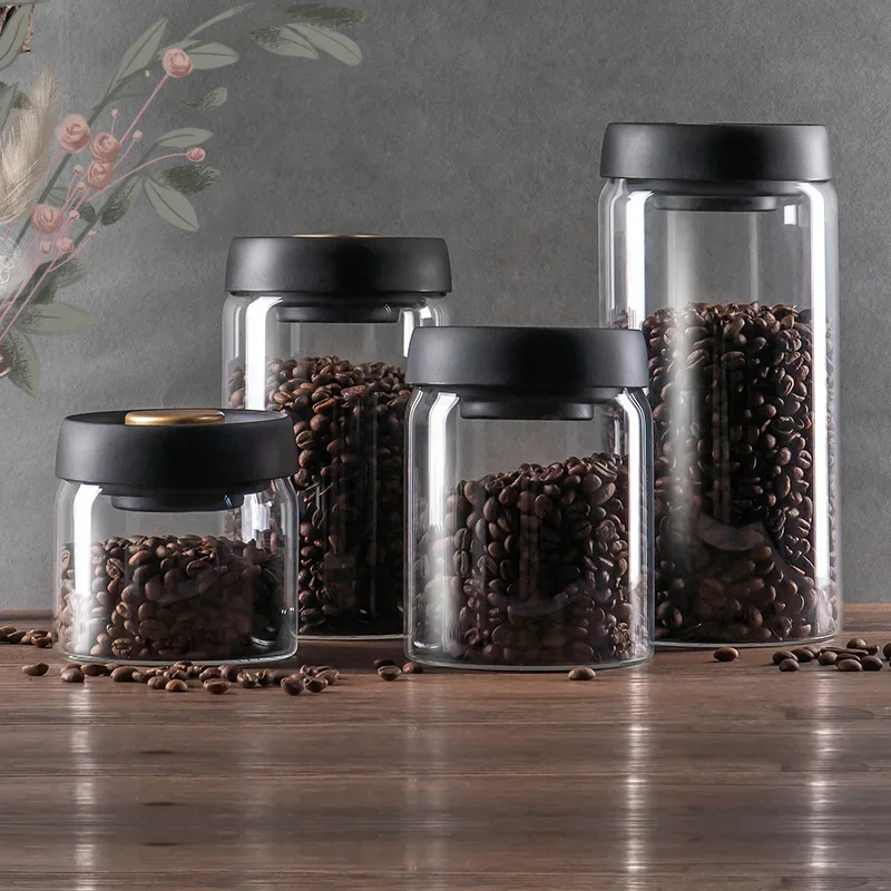 Coffee beans vacuum sealed jar - Food Storage Glass Container Set recension och pris
