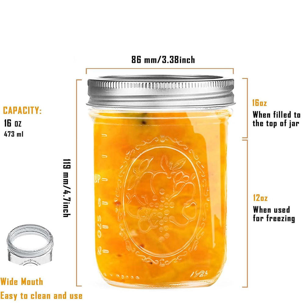 16oz Wide Mouth Mason Jars wit - Mason Jar Wide Mouth recension och pris