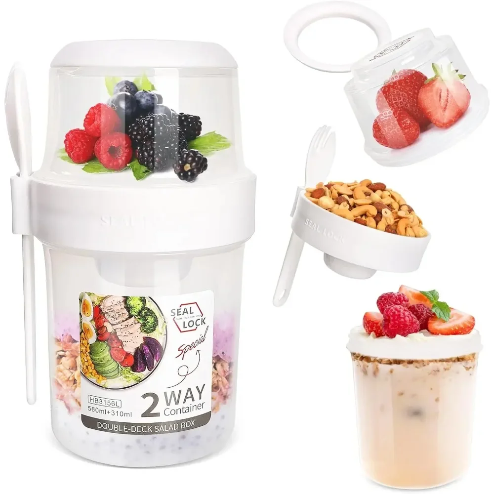 Salad Cup Breakfast Cups Porta - Food Storage With Scoop recension och pris