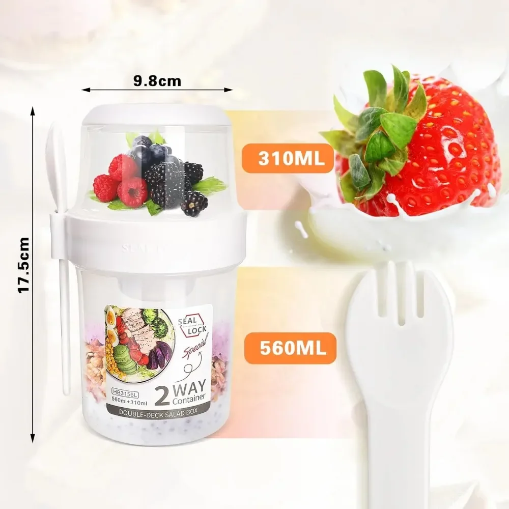 Salad Cup Breakfast Cups Porta - Food Storage With Scoop recension och pris