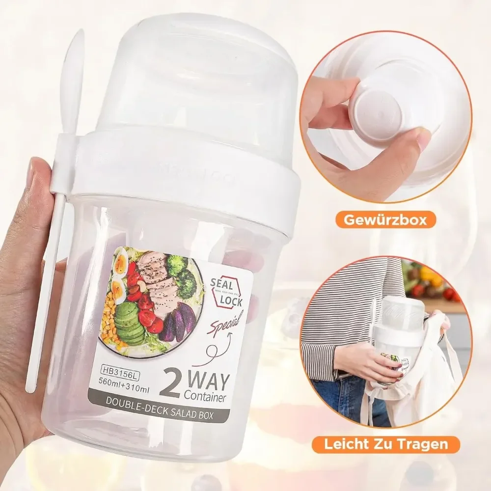 Salad Cup Breakfast Cups Porta - Food Storage With Scoop recension och pris