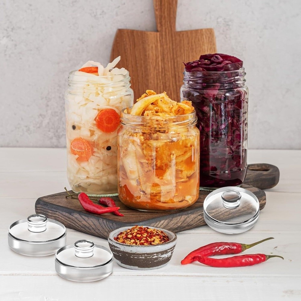 Fermented Glass Weights Clear  - Mason Jar Wide Mouth recension och pris