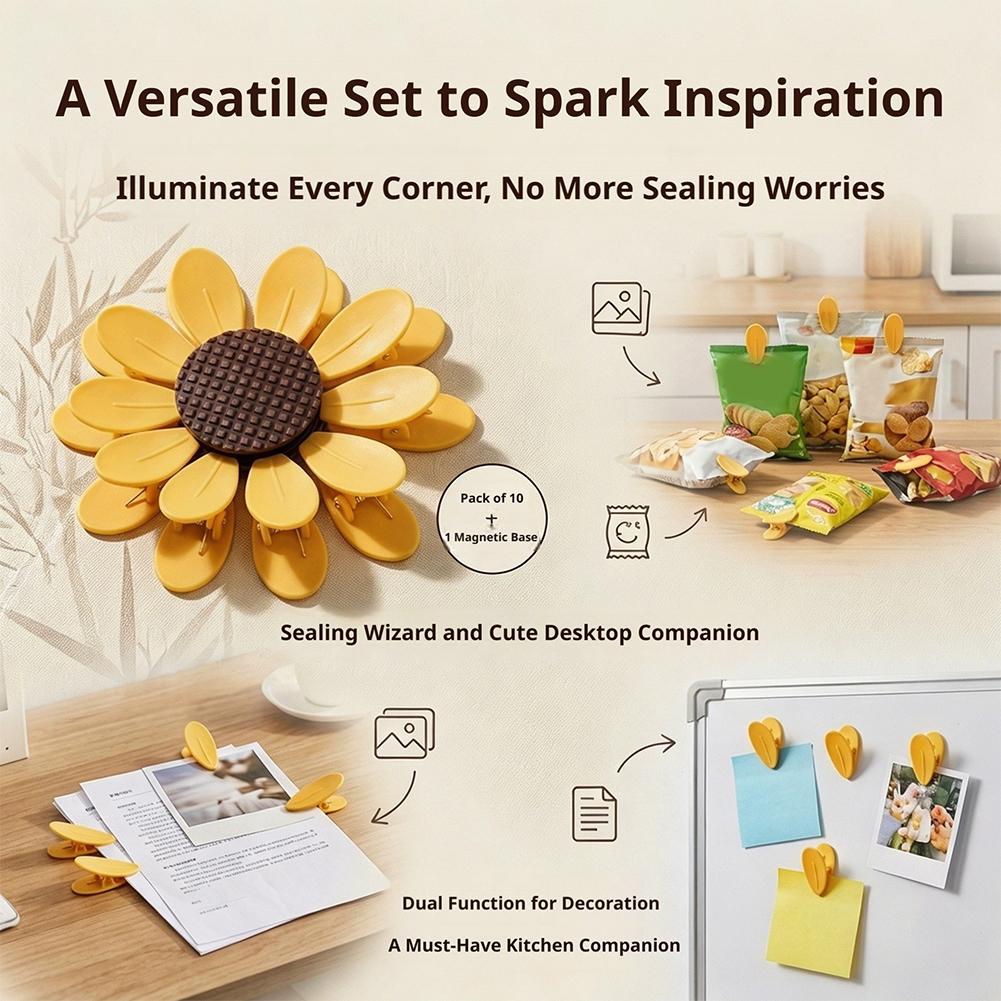 10Pcs Cute Sunflower Magnetic  - Food Storage Notes recension och pris