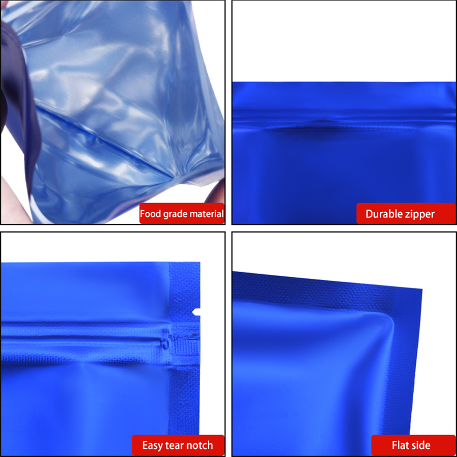 100pcs Matte Blue Foil Zipper  - Food Storage Bags Reusable recension och pris