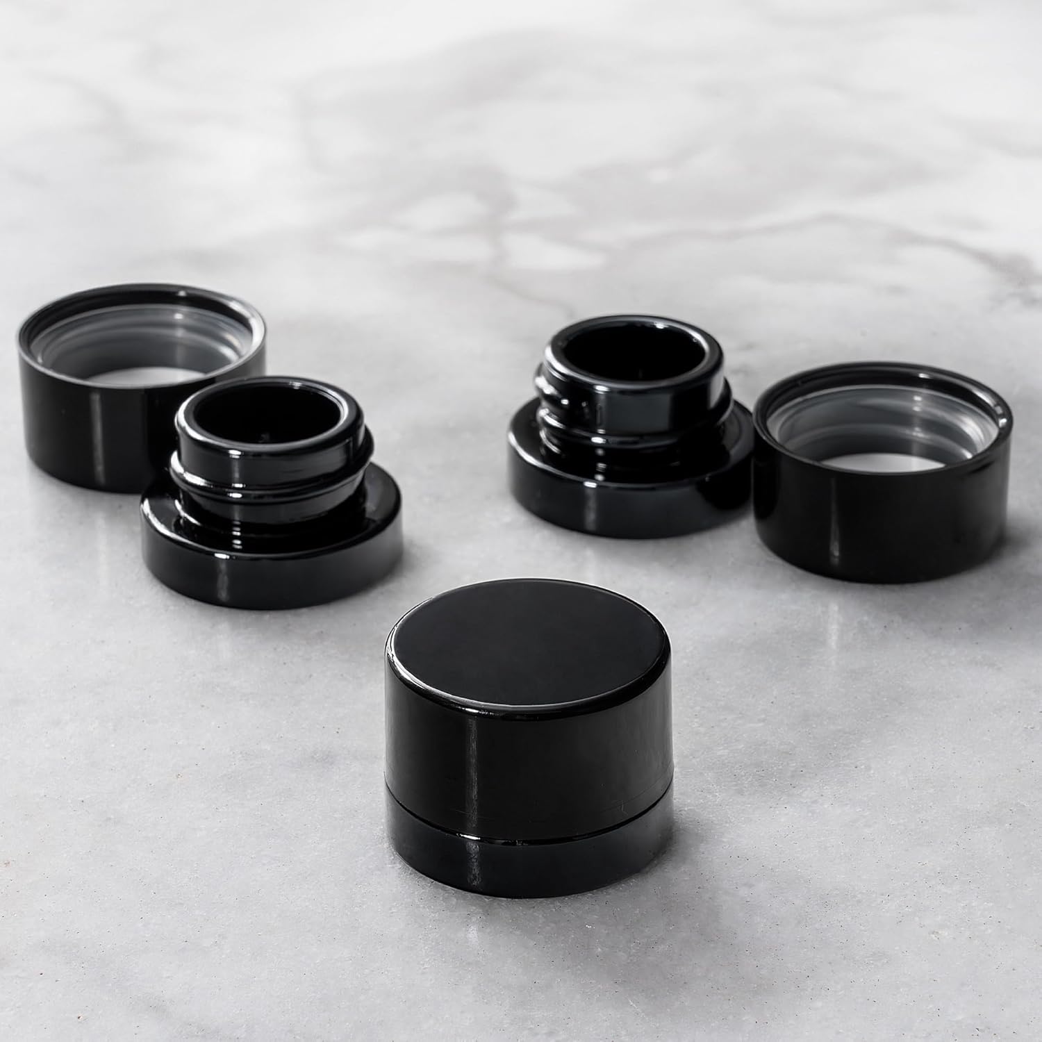 5ml Thick Black Glass Jars wit - Food Storage Glass Container Set recension och pris