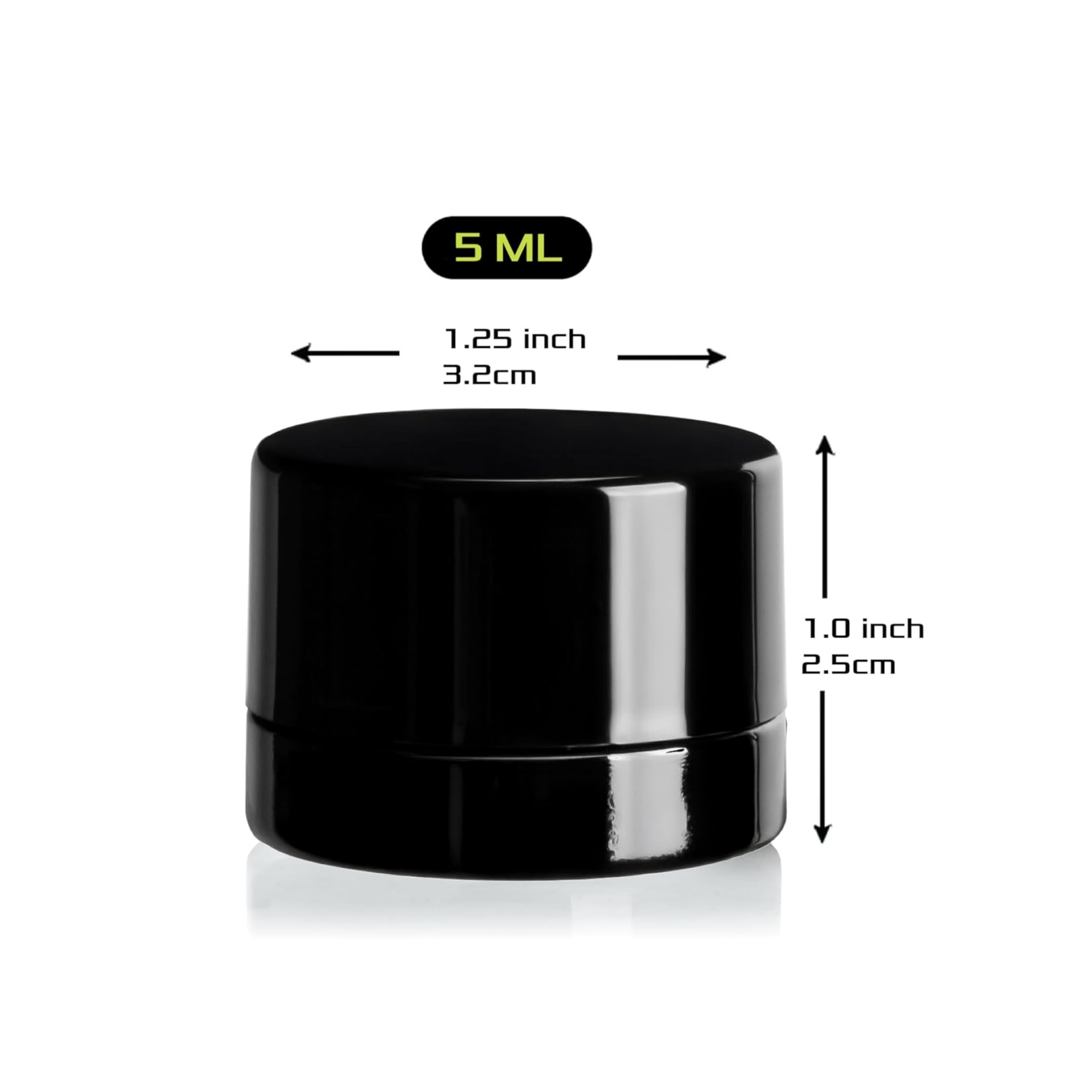 5ml Thick Black Glass Jars wit - Food Storage Glass Container Set recension och pris