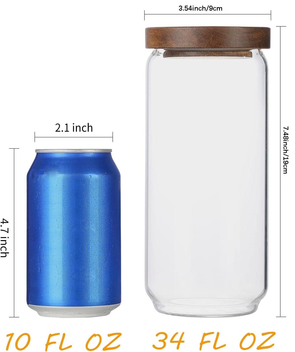 4 Pack 34 OZ Glass Jars with W - Food Storage Glass Container Set recension och pris