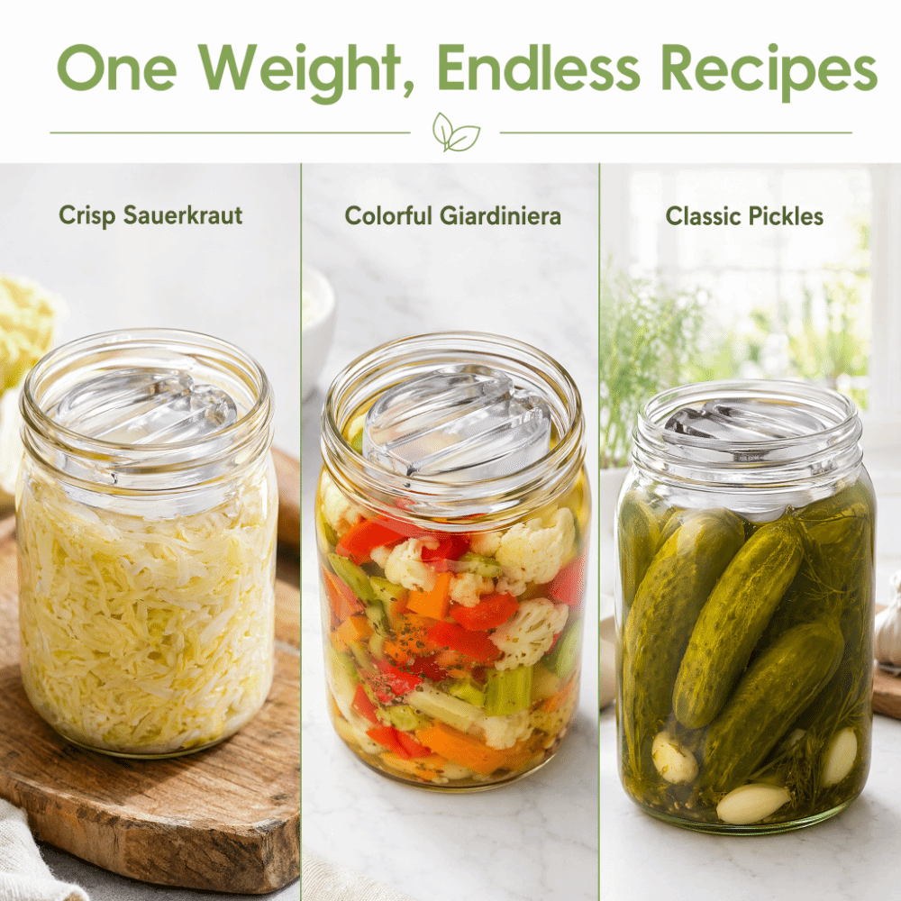 Fermented Glass Weights with H - Mason Jar Wide Mouth recension och pris