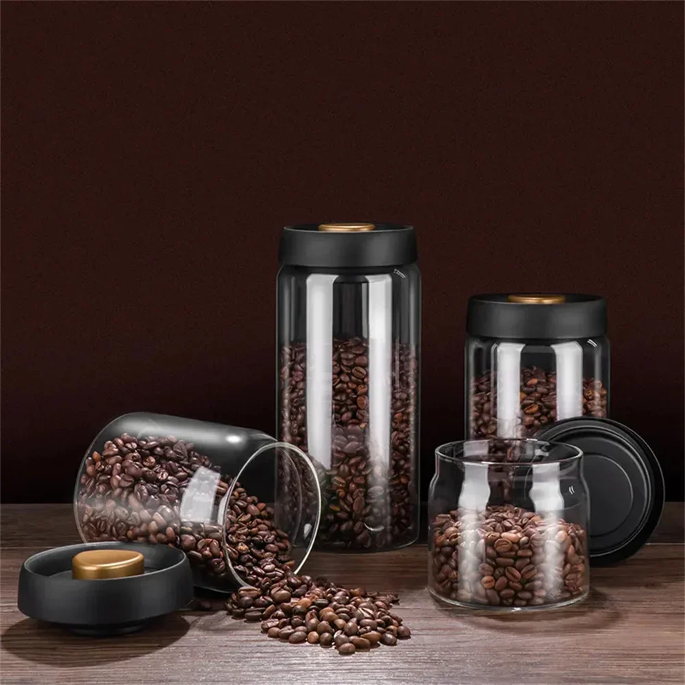 Coffee Beans Vacuum Sealed Tan - Food Storage Glass Container Set recension och pris