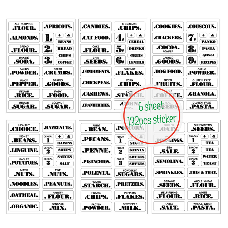 132pcs Kitchen Food Stickers W - Food Storage Labels recension och pris
