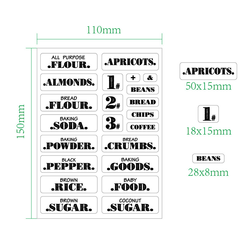 132pcs Kitchen Food Stickers W - Food Storage Labels recension och pris
