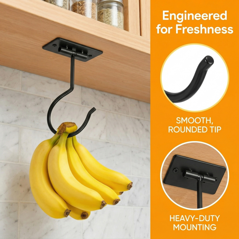 Black Metal Self-Adhesive Bana - Food Storage Kitchen Cabinet recension och pris